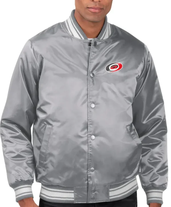 Carolina Hurricanes Grey Bomber Jacket