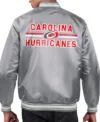 Carolina Hurricanes Grey Bomber Jacket Back