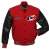 Carolina Hurricanes Red And Black Varsity Full Snap Jacket