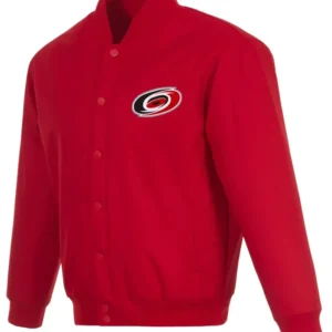 Carolina Hurricanes Satin Full Snap Bomber Jacket