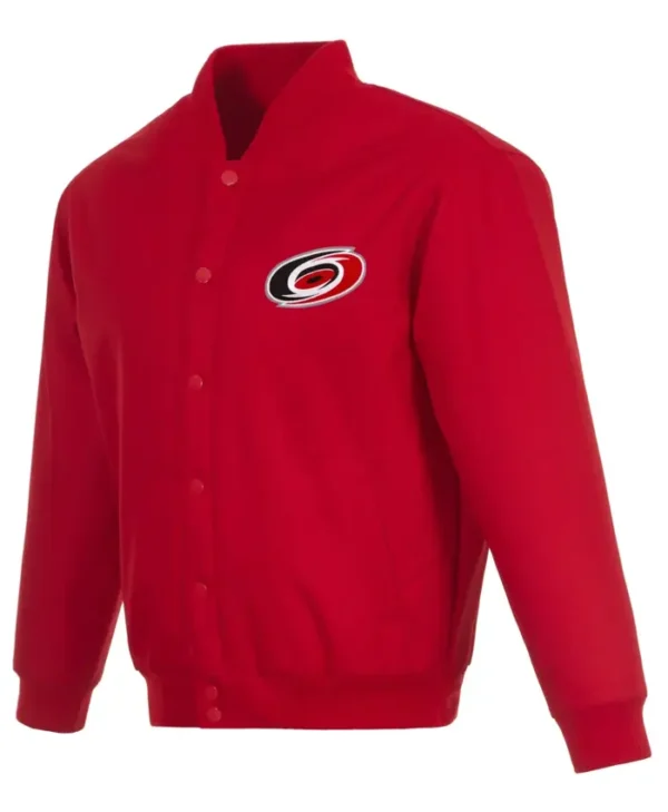 Carolina Hurricanes Satin Full Snap Bomber Jacket