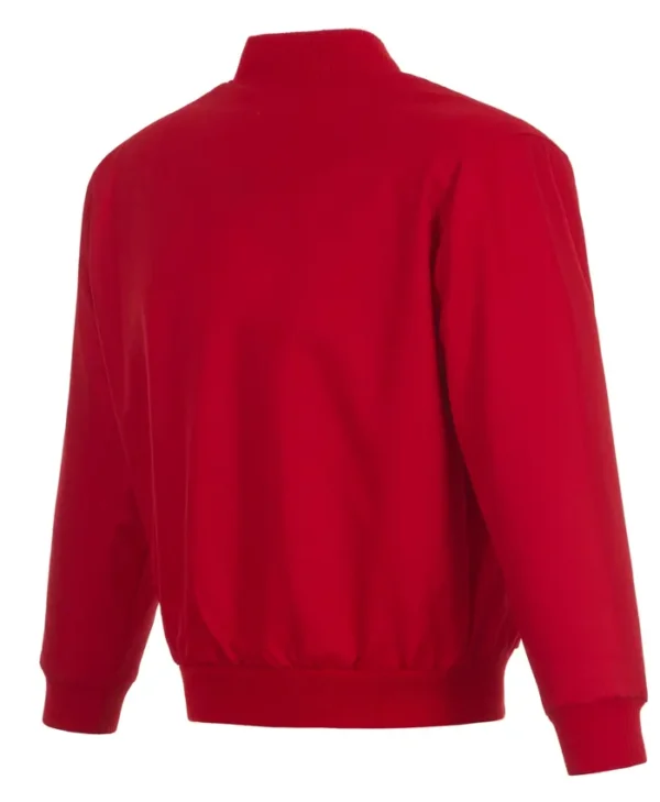 Carolina Hurricanes Satin Full Snap Bomber Jacket Back