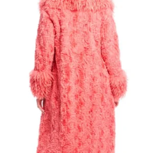 Carrie Preston Elsbeth S02 Pink Fur Coat Back