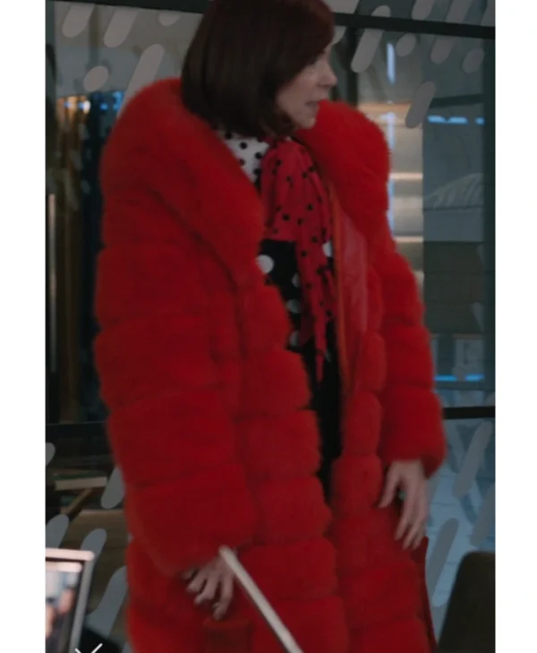 Carrie Preston Elsbeth S02 Red Fur Coat