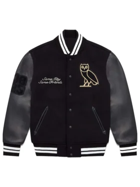 Cervantes OVO Same City Same Friends Black Varsity Jacket