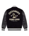 Cervantes OVO Same City Same Friends Black Varsity Jacket Back