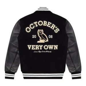 Cervantes OVO Same City Same Friends Black Varsity Jacket Back