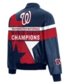 Champions Washington Nationals Leather Jacket Back