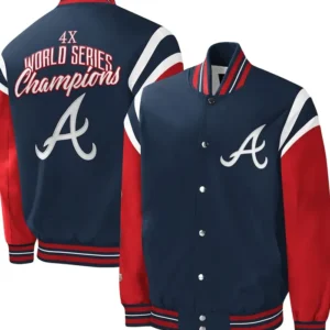 Championship Blue And Red Braves Bomber Jacket