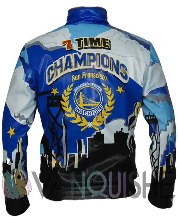 Championship Golden State Warriors Leather Jacket back