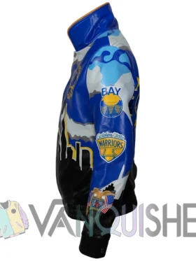 Championship Golden State Warriors Leather Jacket left