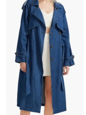 Chanelle Apple Cider Vinegar Denim Trench Coat For Sale