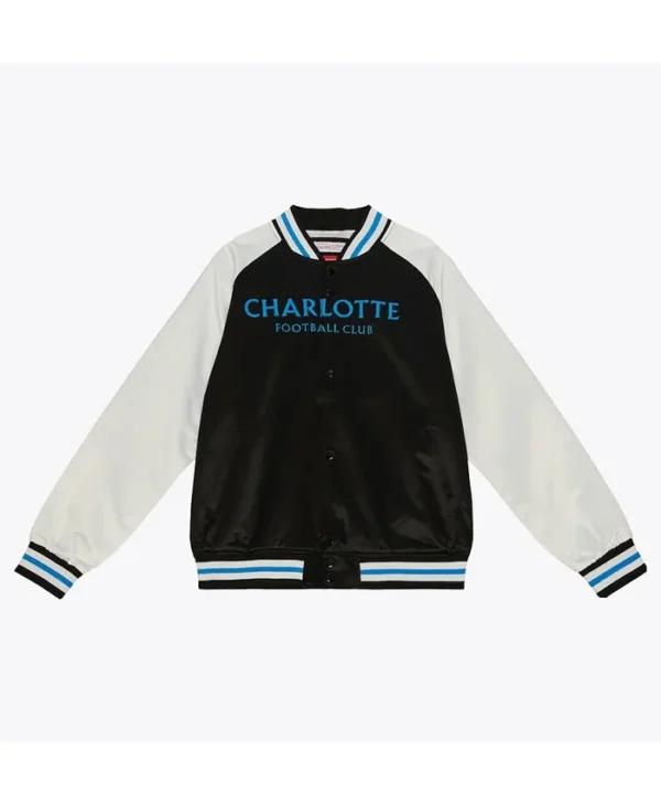 Charlotte Black And White Full Snap Bomber Jacket