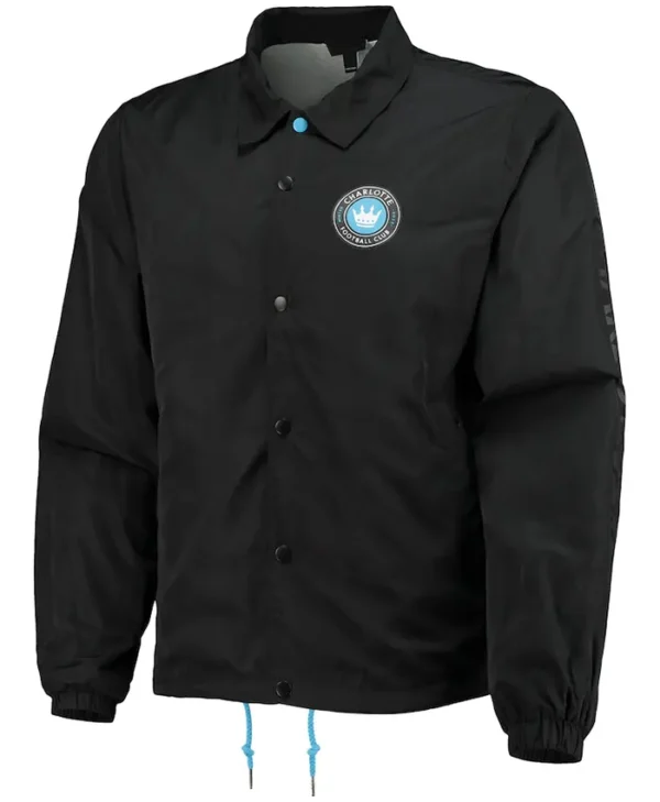 Charlotte FC Black Full Snap Bomber Jacket