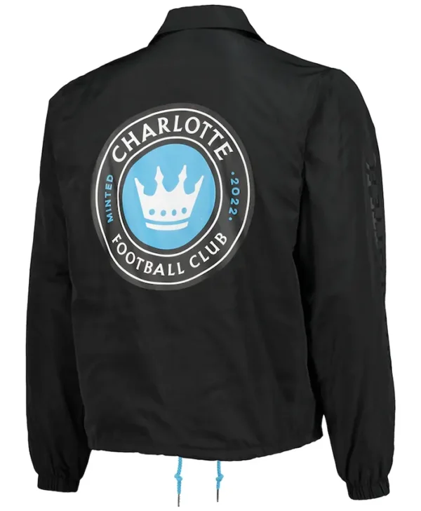 Charlotte FC Black Full Snap Bomber Jacket Back