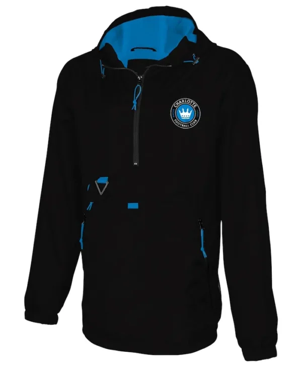 Charlotte FC Black Pull Over Hooded Jacket