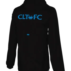 Charlotte FC Black Pull Over Hooded Jacket Back
