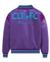 Charlotte FC Purple Full Snap Bomber Jacket Back