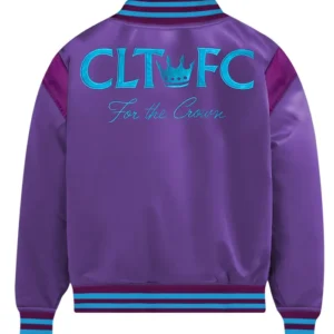 Charlotte FC Purple Full Snap Bomber Jacket Back
