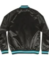 Charlotte Hornets Black Satin Bomber Jacket Back