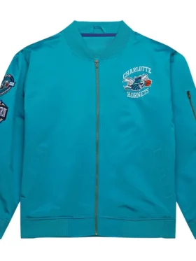 Charlotte Hornets Blue Bomber Zipper Jacket