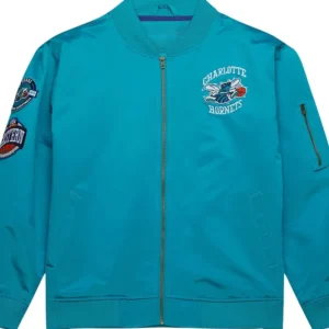 Charlotte Hornets Blue Bomber Zipper Jacket