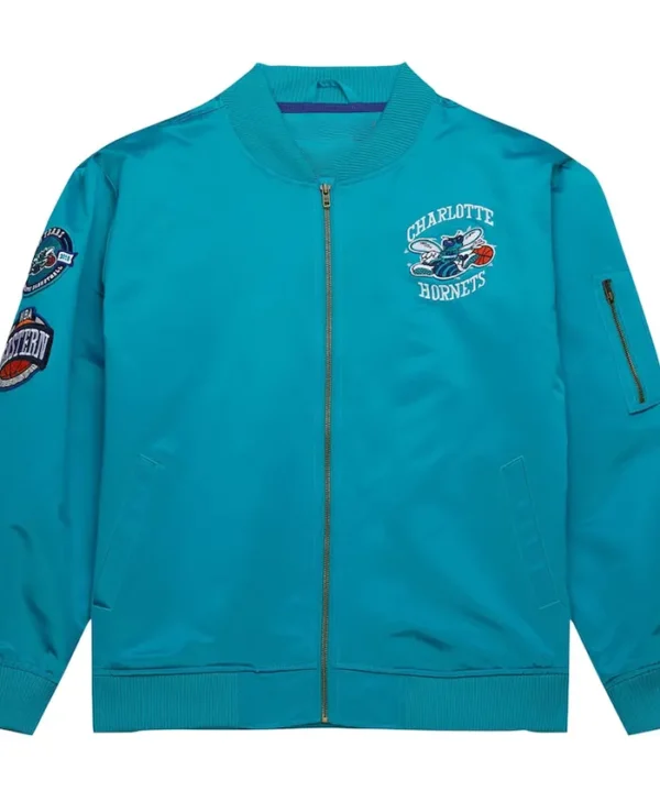 Charlotte Hornets Blue Bomber Zipper Jacket