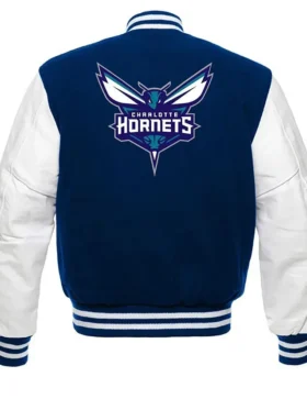 Charlotte Hornets Varsity Wool Full Snap Jacket Back