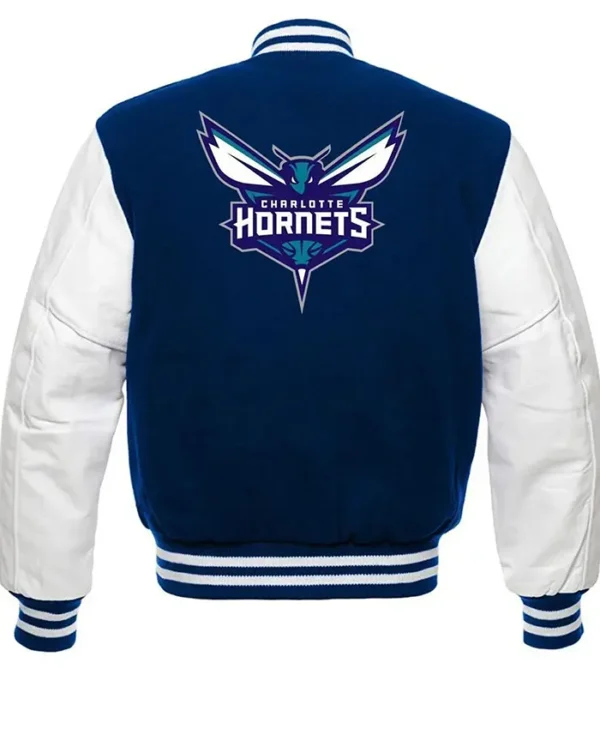 Charlotte Hornets Varsity Wool Full Snap Jacket Back