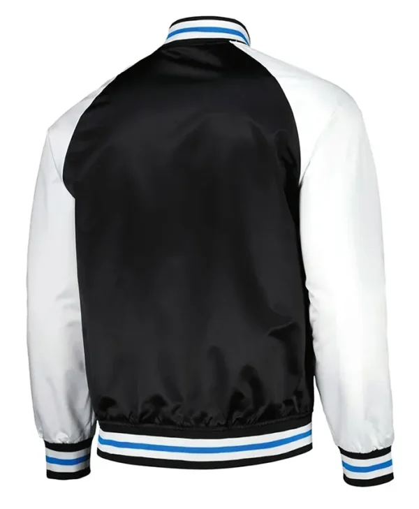 Charlotte Satin Full Snap Bomber Jacket Back