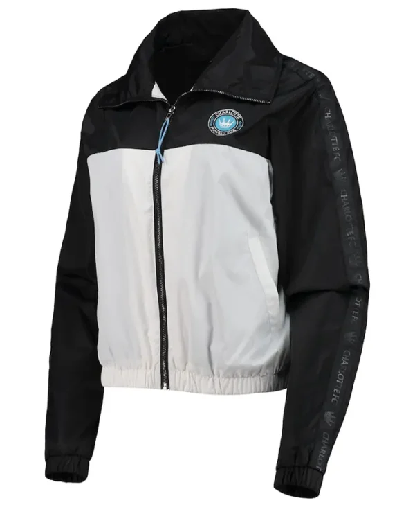 Charlotte White And Black Bomber Jacket