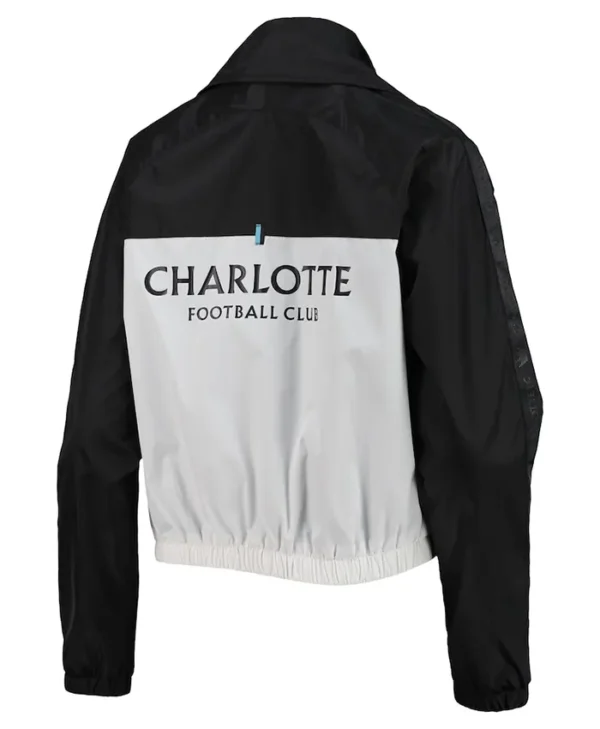 Charlotte White And Black Bomber Jacket Back