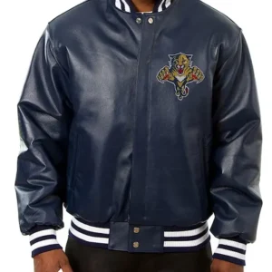 Chesley Florida Panthers Navy Varsity Leather Jacket