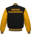 Chicago Blackhawks Black And Yellow Jacket Back