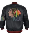 Chicago Blackhawks Black Leather Jacket bacvk