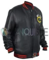 Chicago Blackhawks Black Leather Jacket right