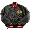Chicago Blackhawks Black Satin Jacket