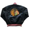 Chicago Blackhawks Black Satin Jacket Back