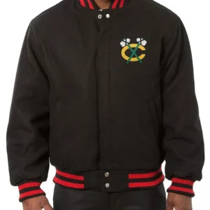 Chicago Blackhawks Black Wool Jacket