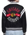 Chicago Blackhawks Printed Logo Satin Jacket Back