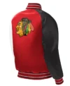 Chicago Blackhawks Red And White Satin Jacket Back