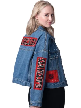Chicago Blackhawks Trucker Jacket Back