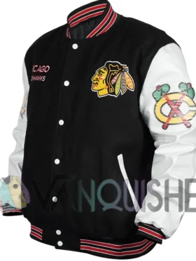 Chicago Blackhawks Varsity Jacket left