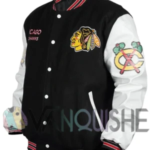 Chicago Blackhawks Varsity Jacket left