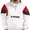 Chicago Blackhawks White Half Zip Pullover Jacket