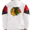 Chicago Blackhawks White Half Zip Pullover Jacket Back