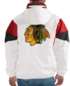 Chicago Blackhawks White Half Zip Pullover Jacket Back