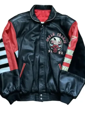Chicago Bull Bomber Championship Leather Jacket