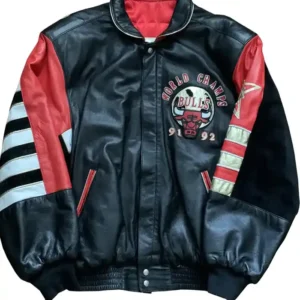 Chicago Bull Bomber Championship Leather Jacket