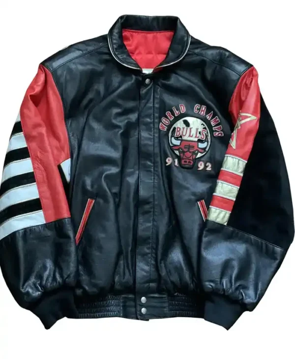 Chicago Bull Bomber Championship Leather Jacket